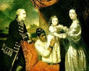 Sir Joshua Reynolds george clive with his family and an indian maidservant oil painting on canvas